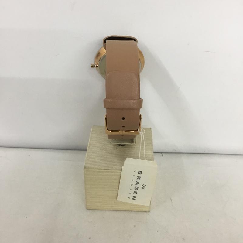 スカーゲン SKAGEN 腕時計 アナログ（クォーツ式） SKW2168 レザーベルト ロゴ、文字 ベージュ / ベージュ /  レディース USED 古着 中古 10135184