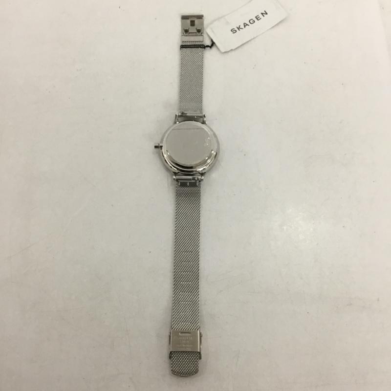 スカーゲン SKAGEN 腕時計 アナログ（クォーツ式） SKW2673 ステンレスメッシュベルト ロゴ、文字 黒 / ブラック / X 銀 / シルバー /  レディース USED 古着 中古 10135167