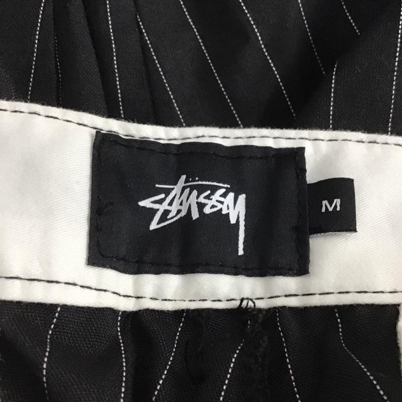 ステューシー STUSSY パンツ スラックス スラックスパンツ ワイドパンツ カジュアルパンツ M ストライプ 黒 / ブラック /  メンズ USED 古着 中古 10139290