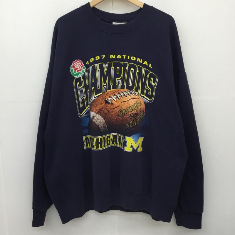 リー Lee トレーナー 長袖 Lee sport 90s アメフト　カレッジトレーナー XXL プリント X ロゴ、文字 紺 / ネイビー /  メンズ USED 古着 中古 10143635