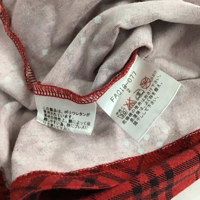 バーバリーロンドン Burberry London Tシャツ 七分袖 FA019-077 ボートネック 2 チェック 赤 / レッド /  レディース USED 古着 中古 10141960