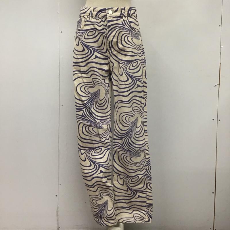 ザラ ZARA パンツ デニム、ジーンズ 6688 043 043 ハイライズ 36 総柄 アイボリー / アイボリー / X 紺 / ネイビー /  レディース USED 古着 中古 10115342