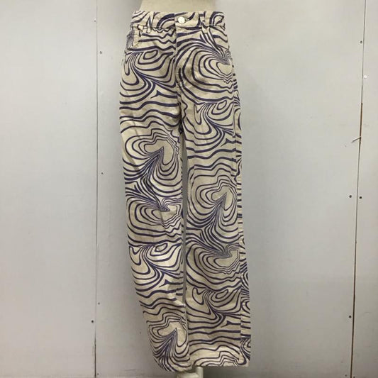 ザラ ZARA パンツ デニム、ジーンズ 6688 043 043 ハイライズ 36 総柄 アイボリー / アイボリー / X 紺 / ネイビー /  レディース USED 古着 中古 10115342