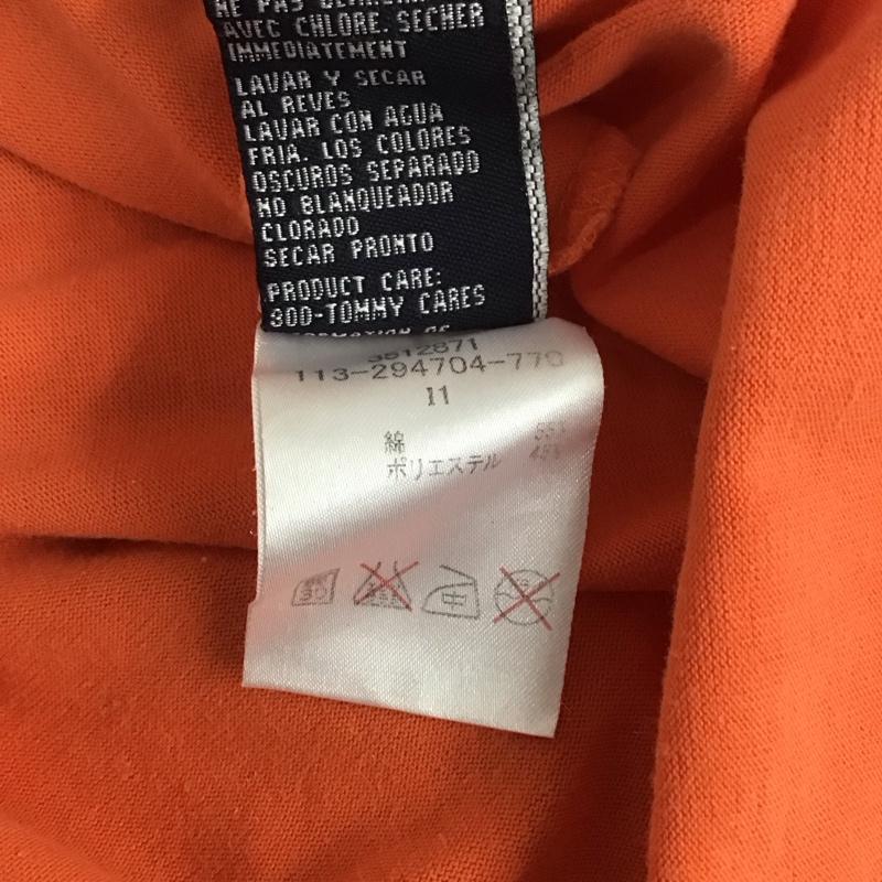 トミーヒルフィガー TOMMY HILFIGER Tシャツ 半袖 Vネック L ロゴ、文字 橙 / オレンジ /  メンズ USED 古着 中古 10108187