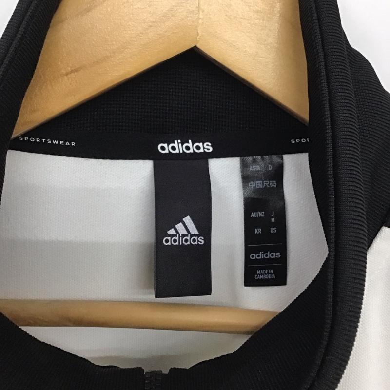 アディダス adidas ジャケット、上着 ジャンパー、ブルゾン iw5526 スポーツウェアジャージ ジップアップジャケット M ロゴ、文字 白 / ホワイト / X 黒 / ブラック /  メンズ USED 古着 中古 10140992
