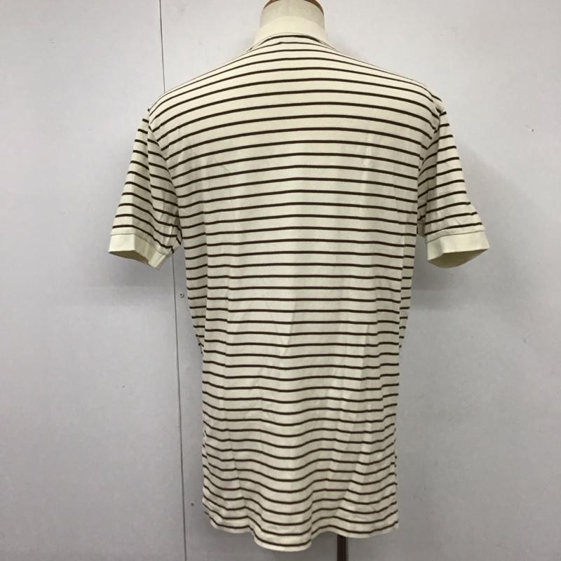 ポロバイラルフローレン Polo by RALPH LAUREN ポロシャツ 半袖 半袖ポロシャツ カラーシャツ 半袖カットソー M ボーダー柄 ベージュ / ベージュ / X 茶 / ブラウン /  メンズ USED 古着 中古 10114189