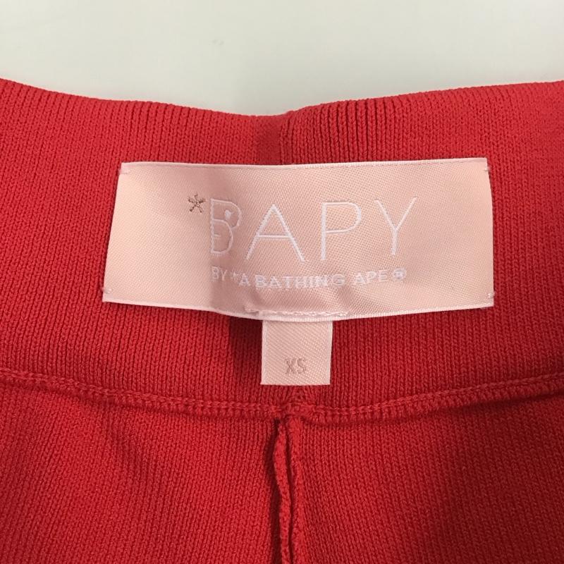 ベイピー BAPY ボトムス ボトムス BPYPT6801XXXA サイドラインパンツ ストレートパンツ XS ロゴ、文字 赤 / レッド / X 白 / ホワイト /  レディース USED 古着 中古 10115861