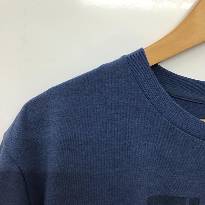 ザノースフェイス THE NORTH FACE Tシャツ 半袖 半袖カットソー プリントTシャツ クルーネックカットソー L ロゴ、文字 青 / ブルー /  メンズ USED 古着 中古 10150286