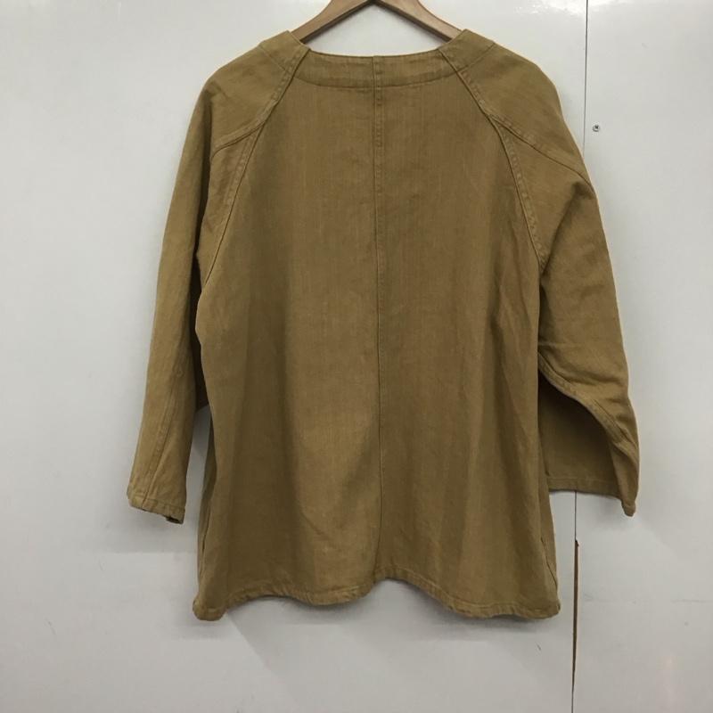 ペニーズ PENNEY S ジャケット、上着 ジャケット、ブレザー カジュアルジャケット アウター ノーカラージャケット ロゴ、文字 ベージュ / ベージュ /  メンズ USED 古着 中古 10142346
