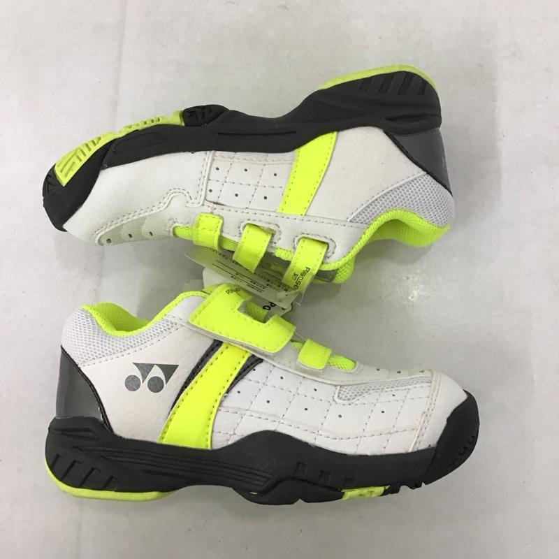 ヨネックス YONEX シューズ シューズ SHT-JR17 パワークッションジュニア17 テニスシューズ 19.0cm 無地 白 / ホワイト / X 黄 / イエロー /  ガールズ USED 古着 中古 10135285