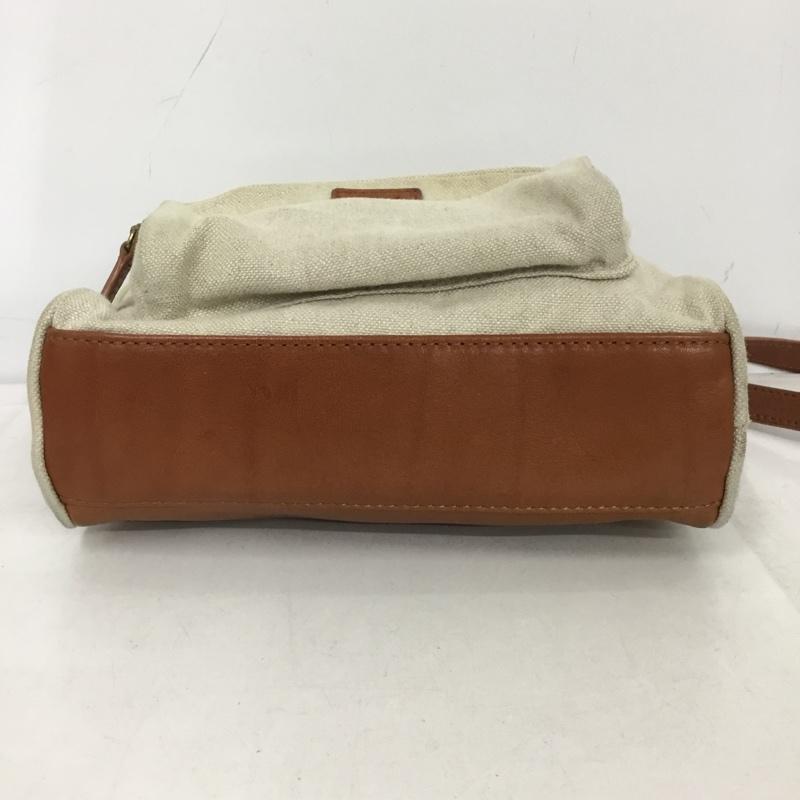 アニエス・ベー agnes b. ショルダーバッグ ショルダーバッグ NS14C-01 ヘンプ レザー ロゴ、文字 茶 / ブラウン / X アイボリー / アイボリー /  レディース USED 古着 中古 10147142