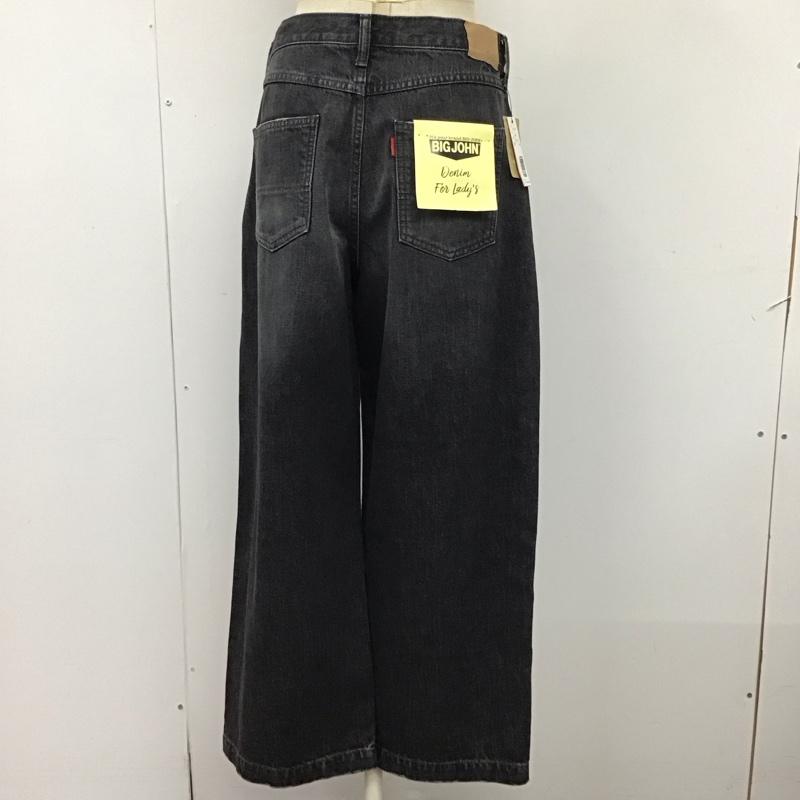 ビッグジョン Big John パンツ デニム、ジーンズ デニムパンツ ストレートパンツ ワイドパンツ カジュアルパンツ 27インチ 無地 黒 / ブラック /  レディース USED 古着 中古 10115194