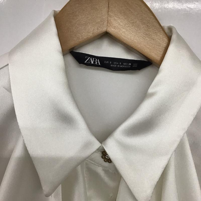 ザラ ZARA シャツ、ブラウス 長袖 長袖シャツ フレアシャツ カジュアルシャツ S 無地 白 / ホワイト /  レディース USED 古着 中古 10132651