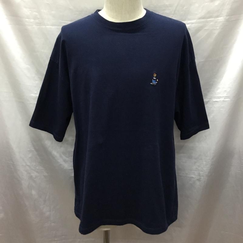フリークスストア FREAK S STORE Tシャツ 半袖 FS-ST-01 クマ 刺繍 クルーネック L ワンポイント 紺 / ネイビー /  メンズ USED 古着 中古 10120992
