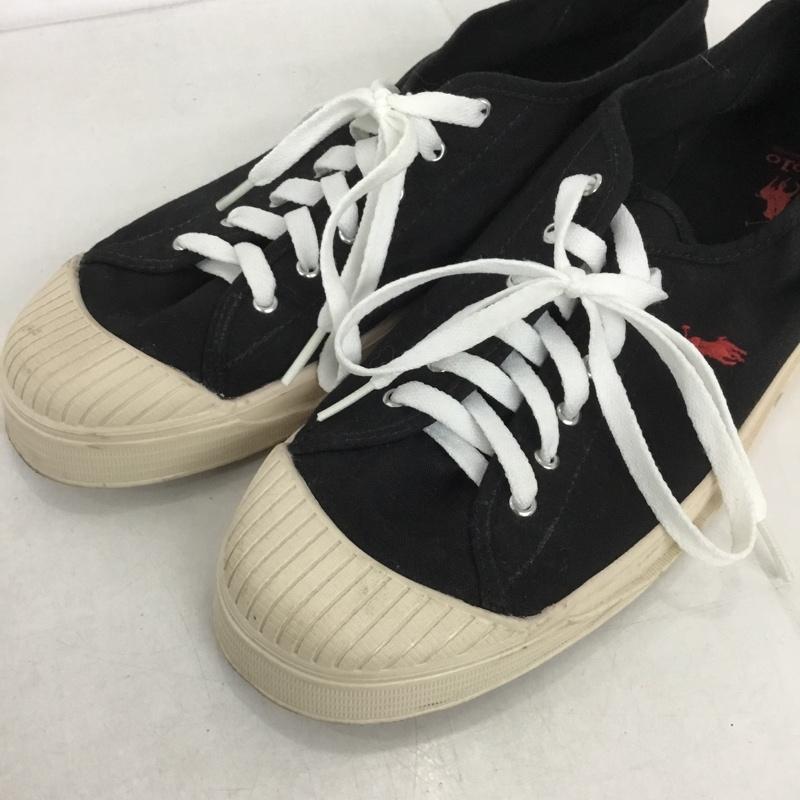 ポロラルフローレン POLO RALPH LAUREN スニーカー スニーカー 40616 J22 ローカット US9 US：9 ワンポイント 黒 / ブラック /  メンズ USED 古着 中古 10131025
