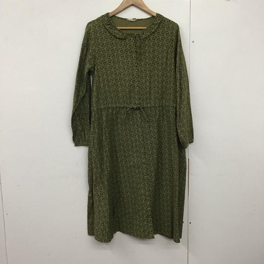 サマンサモスモス Samansa Mos2 ワンピース ロングスカート 1102979 襟付き 長袖 シャツワンピース FREE 総柄 カーキ / カーキ /  レディース USED 古着 中古 10142250