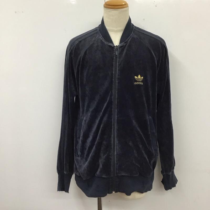 アディダス adidas ジャケット、上着 ジャンパー、ブルゾン ベロア 無地 紺 / ネイビー /  メンズ USED 古着 中古 10121753