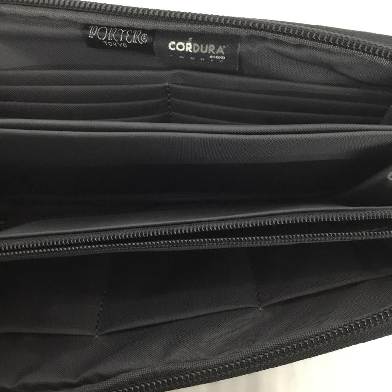 ポーター PORTER 財布 長財布 ラウンドファスナー ロゴ、文字 黒 / ブラック /  メンズ USED 古着 中古 10123644