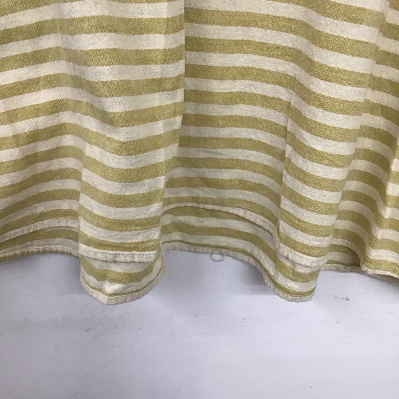 サマンサモスモス Samansa Mos2 カットソー 半袖 ノースリーブカットソー クルーネック ボーダー FREE ボーダー柄 白 / ホワイト / X 黄 / イエロー /  メンズ USED 古着 中古 10132653