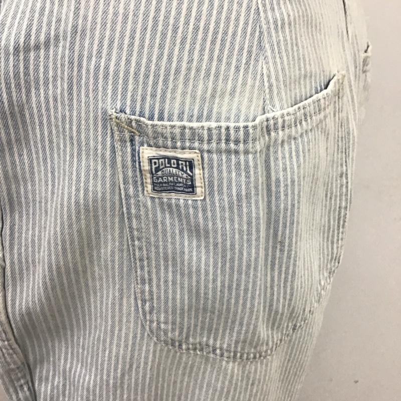 ポロラルフローレン POLO RALPH LAUREN ボトムス ボトムス ガウチョパンツ ベルト付き ストライプ 水色 / ライトブルー / X 白 / ホワイト /  レディース USED 古着 中古 10118699