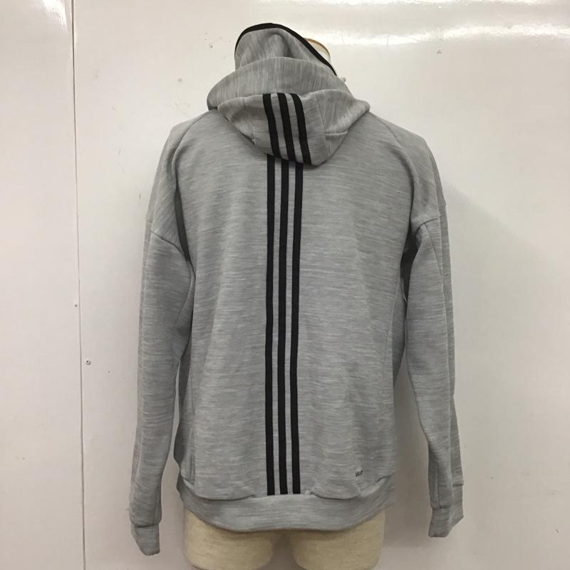 アディダス adidas パーカー 長袖 ED1946 ジップアップ パーカー L 無地 灰 / グレー /  メンズ USED 古着 中古 10106238