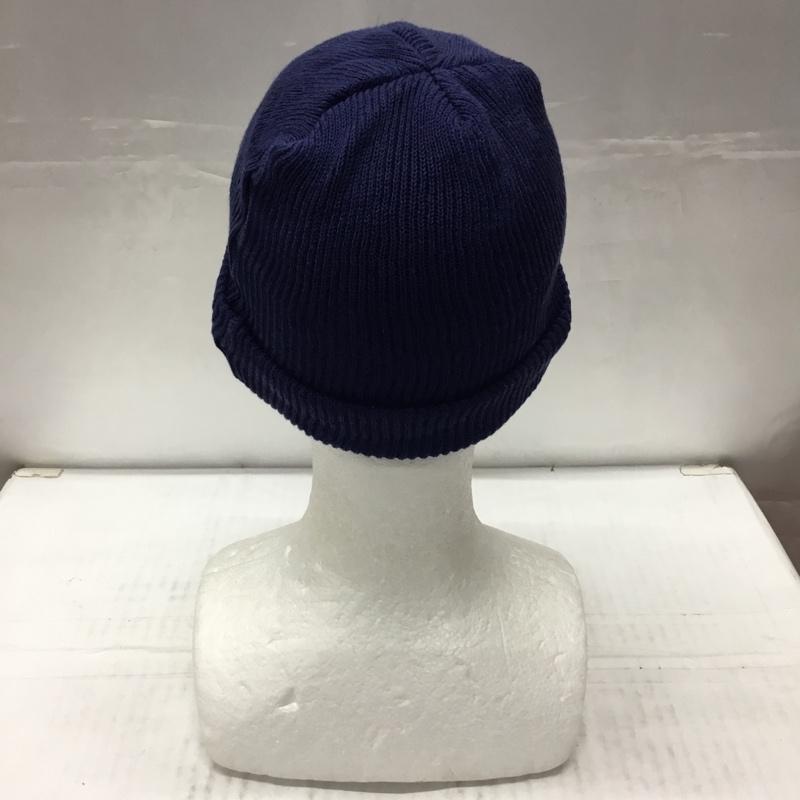 ブルーブルー BLUE BLUE 帽子 ニット帽 オーガニックコットン ワッチキャップ ロゴ、文字 紺 / ネイビー /  メンズ USED 古着 中古 10107897