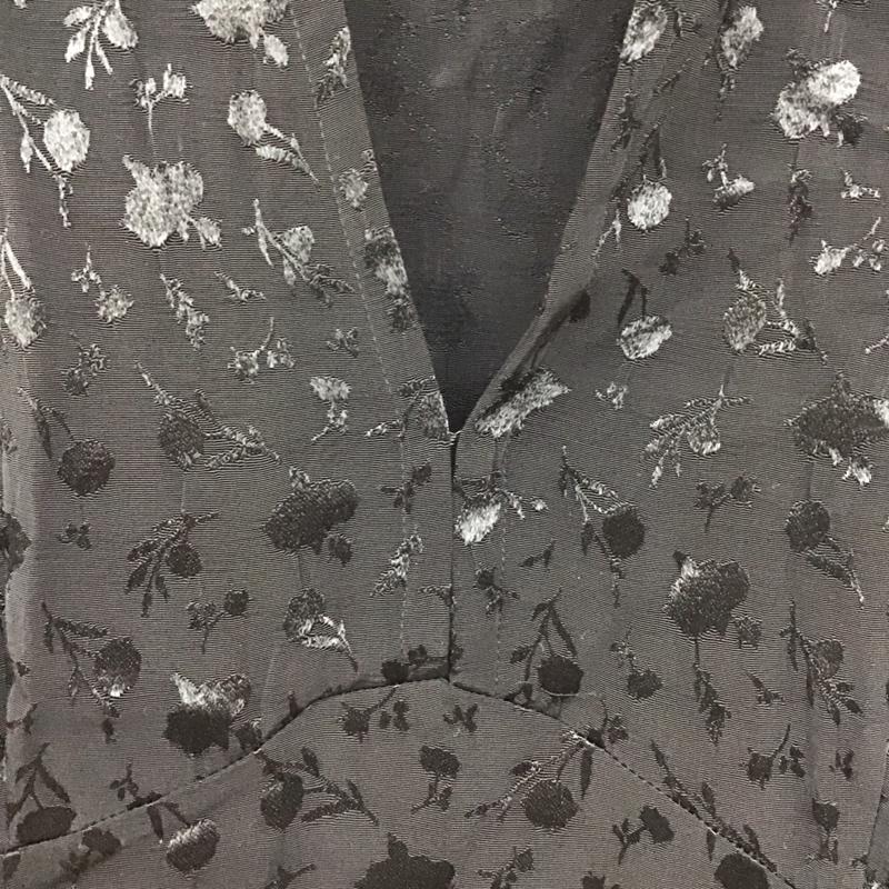 ザラ ZARA ワンピース ひざ丈スカート 9006 159 800 スキッパー L 花柄 黒 / ブラック /  レディース USED 古着 中古 10129209