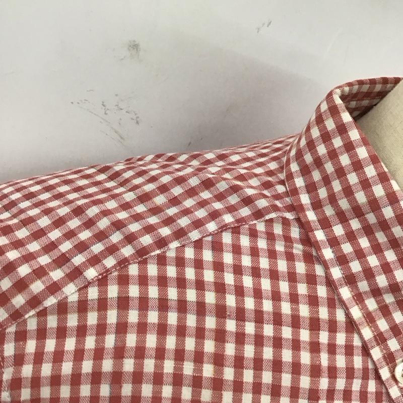 エディーバウアー Eddie Bauer シャツ、ブラウス 半袖 ボタンダウン 胸ポケット S チェック 白 / ホワイト / X 桃 / ピンク /  メンズ USED 古着 中古 10112917