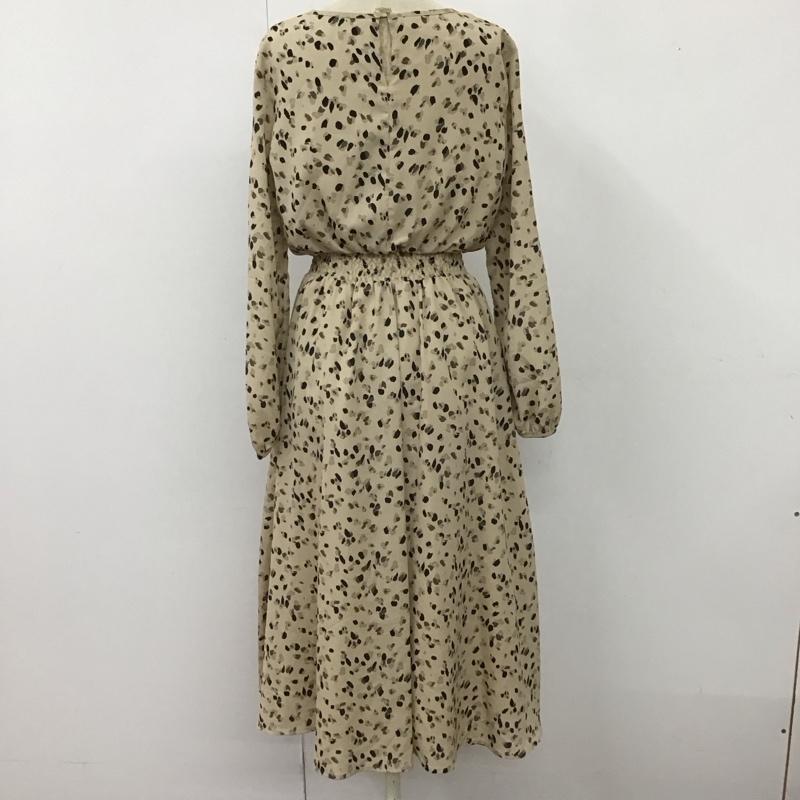 ナチュラルビューティーベーシック NATURAL BEAUTY BASIC ワンピース ロングスカート 017-9240906 長袖ロングワンピース クルーネックカットソー 総柄 S 総柄 茶 / ブラウン /  レディース USED 古着 中古 10116973