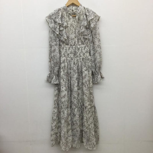 イング INGNI ワンピース ロングスカート M 花柄 白 / ホワイト / X 茶 / ブラウン /  レディース USED 古着 中古 10129976