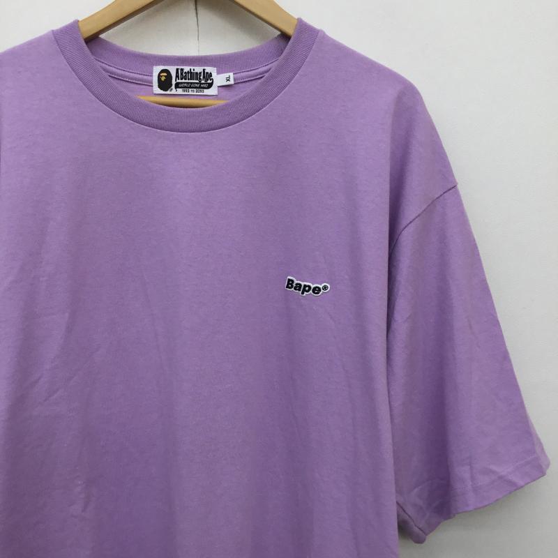 アベイシングエイプ A BATHING APE Tシャツ 半袖 XL ロゴ、文字 紫 / パープル /  メンズ USED 古着 中古 10139624
