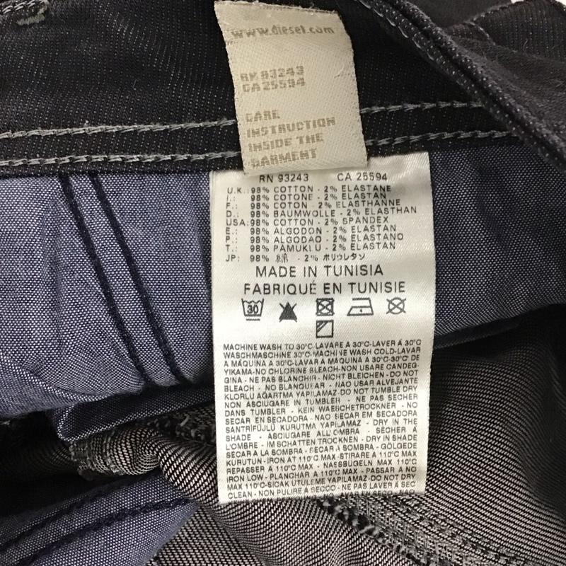 ディーゼル DIESEL パンツ デニム、ジーンズ デニムパンツ スリムパンツ ジーンズ カジュアルパンツ ストレッチパンツ 29インチ 無地 黒 / ブラック /  メンズ USED 古着 中古 10110218