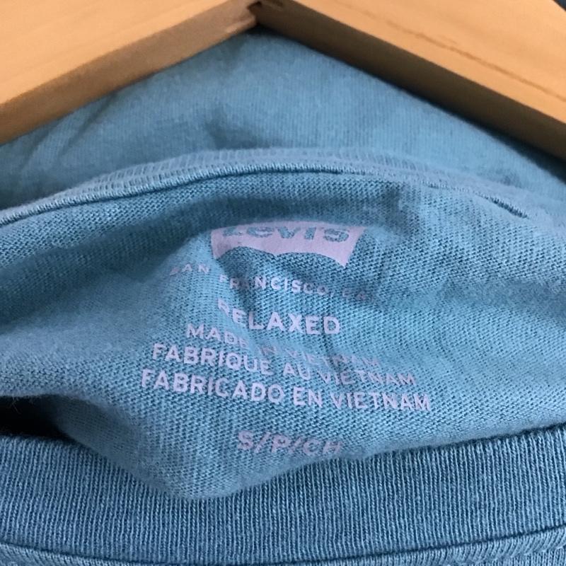 リーバイス Levi s Tシャツ 半袖 半袖カットソー プリントTシャツ クルーネックカットソー S ロゴ、文字 青 / ブルー /  メンズ USED 古着 中古 10140119