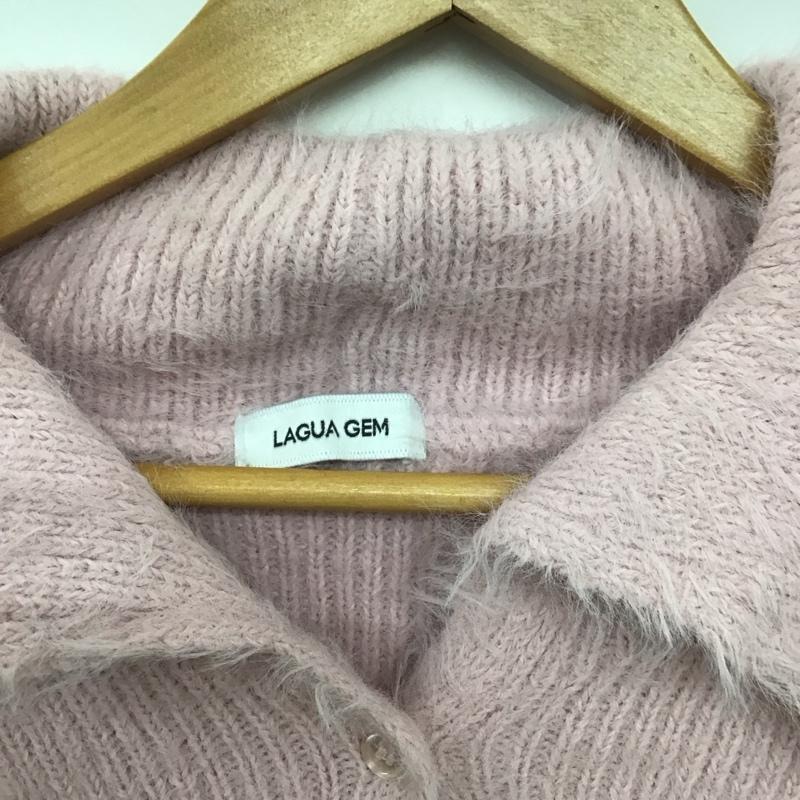 ラグア ジェム LAGUA GEM カーディガン 長袖 FREE ロゴ、文字 桃 / ピンク /  レディース USED 古着 中古 10150165