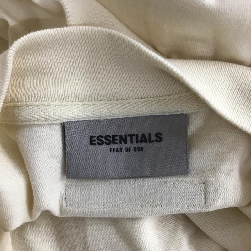 エッセンシャルズ ESSENTIALS カットソー 長袖 長袖カットソー クルーネックカットソー プリントカットソー M ロゴ、文字 アイボリー / アイボリー /  メンズ USED 古着 中古 10125920