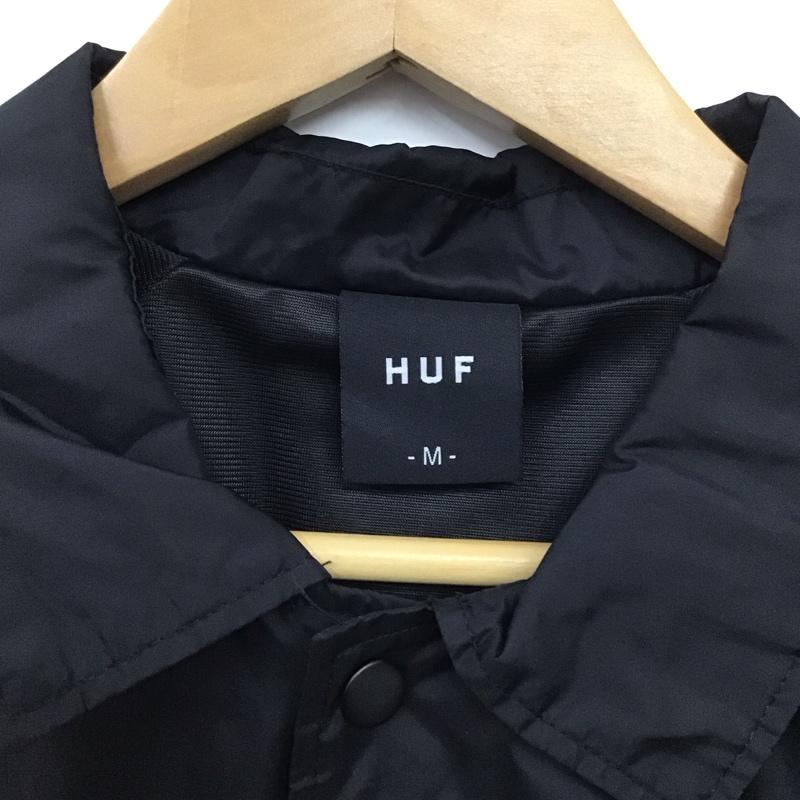 ハフ HUF ジャケット、上着 ジャンパー、ブルゾン ナイロンジャケット カジュアルジャケット アウター M ロゴ、文字 黒 / ブラック /  メンズ USED 古着 中古 10132637