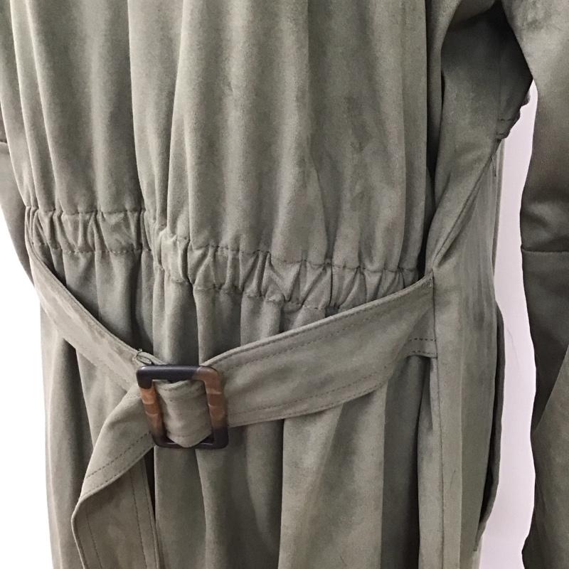 ザラ ZARA ジャケット、上着 ジャケット、ブレザー ロングジャケット アウター ロングコート L 無地 カーキ / カーキ /  レディース USED 古着 中古 10125989