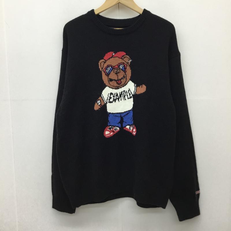 イグザンプル EXAMPLE ニット、セーター 長袖 XL キャラクター 黒 / ブラック /  メンズ USED 古着 中古 10141054