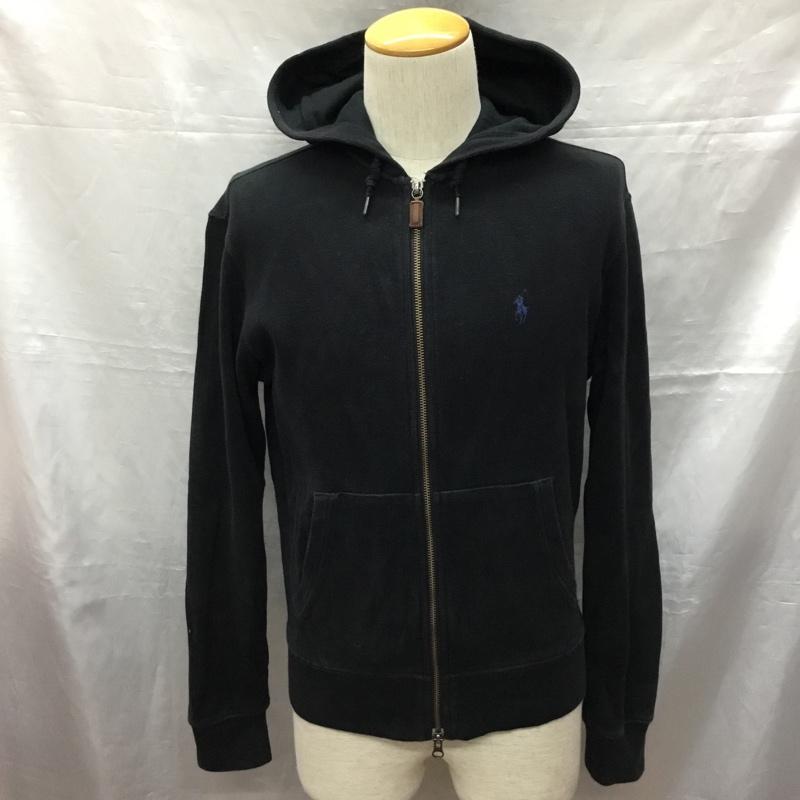 ポロバイラルフローレン Polo by RALPH LAUREN パーカー 長袖 長袖パーカー フード付きパーカー プリントスウェット ジップアップパーカー XS ロゴ、文字 黒 / ブラック /  メンズ USED 古着 中古 10120085