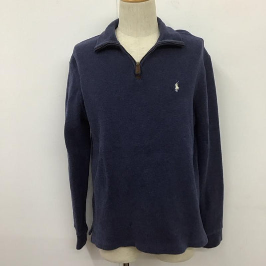 ポロバイラルフローレン Polo by RALPH LAUREN ニット、セーター 長袖 コットン ハーフジップ S ワンポイント 紺 / ネイビー /  メンズ USED 古着 中古 10110836