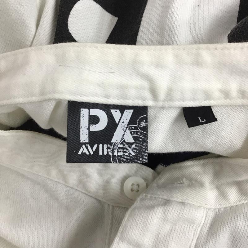 アヴィレックス AVIREX カットソー 半袖 半袖カットソー ヘンリーネックカットソー L ロゴ、文字 白 / ホワイト /  メンズ USED 古着 中古 10125733
