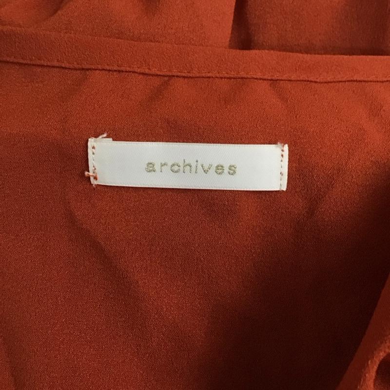 アルシーヴ archives ワンピース ロングスカート 5510 七分袖 ガウンワンピース M 刺繍 橙 / オレンジ /  レディース USED 古着 中古 10109033