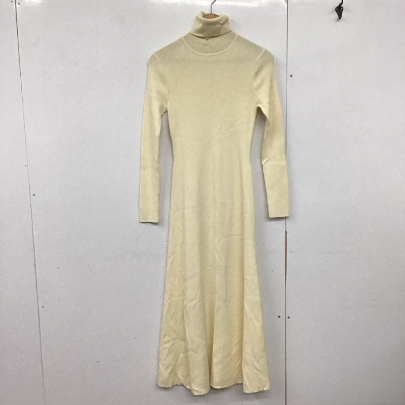 ザラ ZARA ワンピース ロングスカート 3519 003 733 タートルネック リブ 長袖 L 無地 オフホワイト / オフホワイト /  レディース USED 古着 中古 10142239