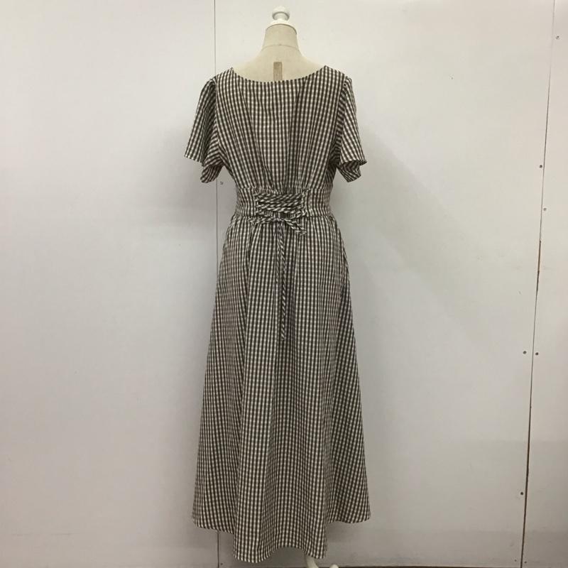 ナイスクラップ NICE CLAUP ワンピース ロングスカート FREE チェック 白 / ホワイト / X 茶 / ブラウン /  レディース USED 古着 中古 10108631