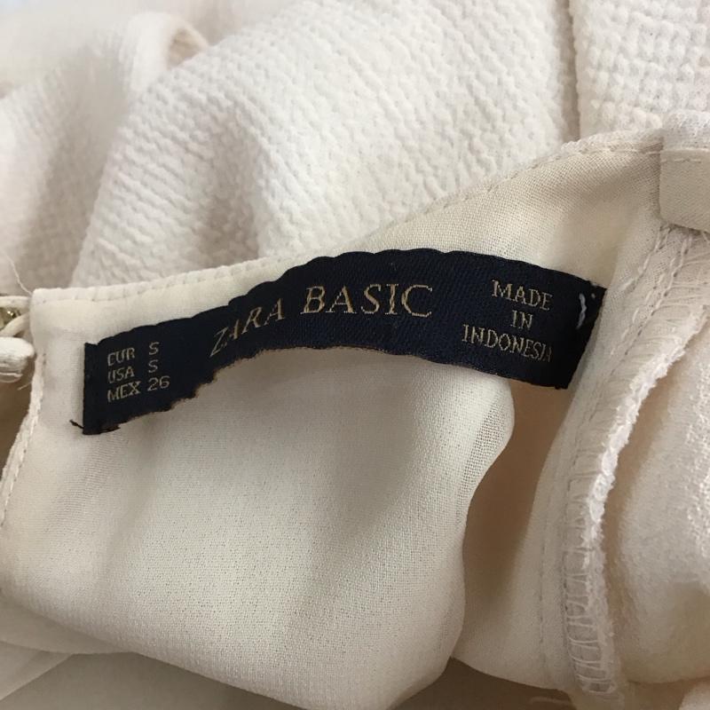 ザラベーシック ZARA BASIC ワンピース ひざ丈スカート 長袖 S 無地 アイボリー / アイボリー /  レディース USED 古着 中古 10109479