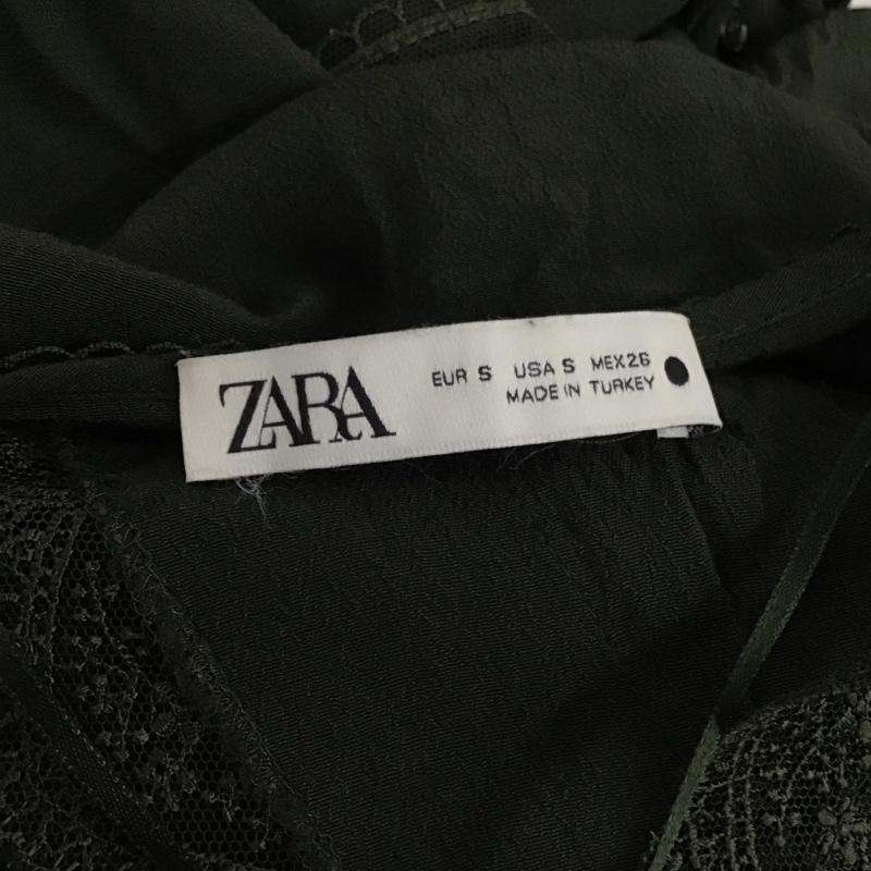 ザラ ZARA ワンピース ロングスカート 半袖 前開き S 無地 緑 / グリーン /  レディース USED 古着 中古 10116678