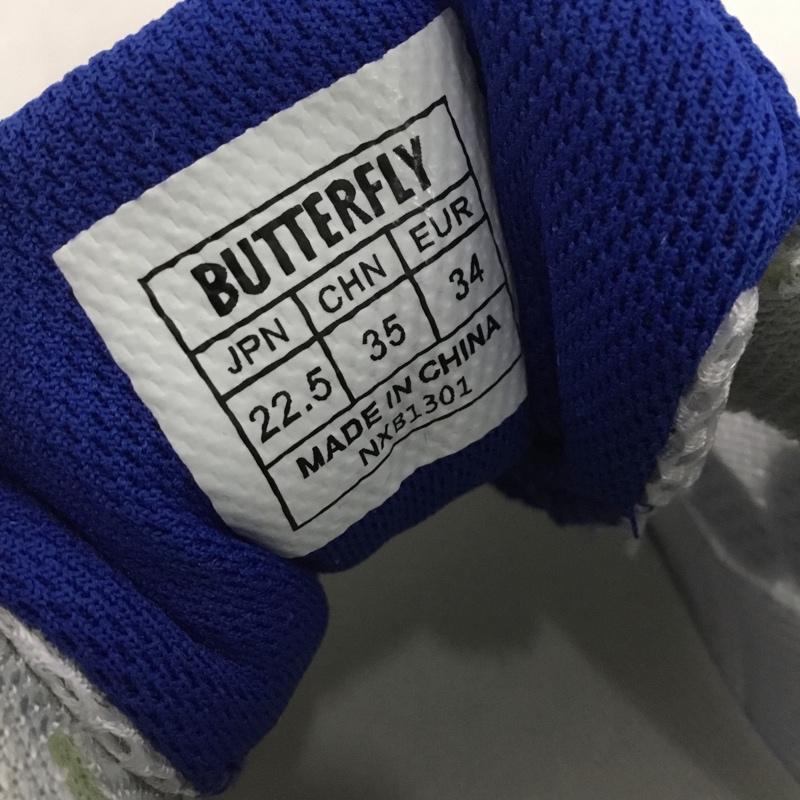 バタフライ BUTTERFLY スニーカー スニーカー NXB1301 93600 レゾライン トライネックス 卓球シューズ 22.5cm 箱有 22.5cm ロゴ、文字 白 / ホワイト / X 青 / ブルー / X 銀 / シルバー / X 黒 / ブラック /  レディース USED 古着 中古 10147924