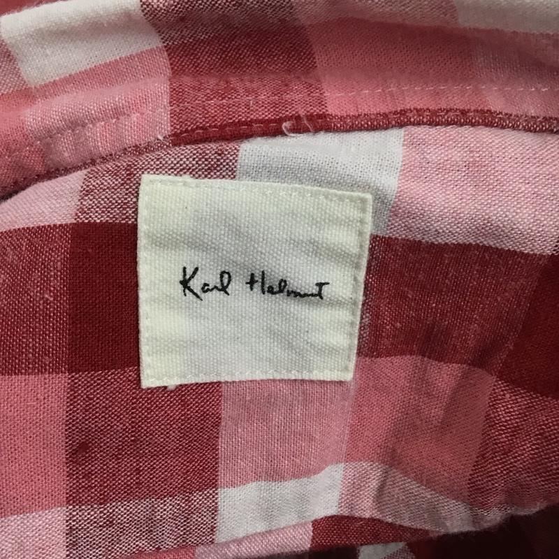 カールヘルム KARLHELMUT シャツ、ブラウス 半袖 半袖シャツ カラーシャツ 半袖カットソー チェックシャツ チェック 白 / ホワイト / X 赤 / レッド /  メンズ USED 古着 中古 10124489