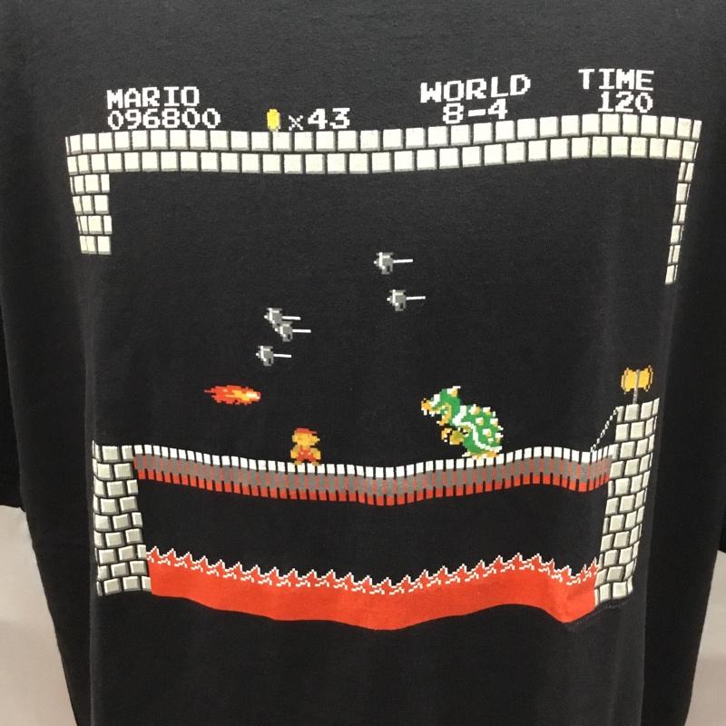 古着 USED Tシャツ 半袖 半袖カットソー プリントTシャツ クルーネックカットソー 2006年 コピーライト スーパーマリオ XL プリント 黒 / ブラック /  メンズ USED 古着 中古 10119713