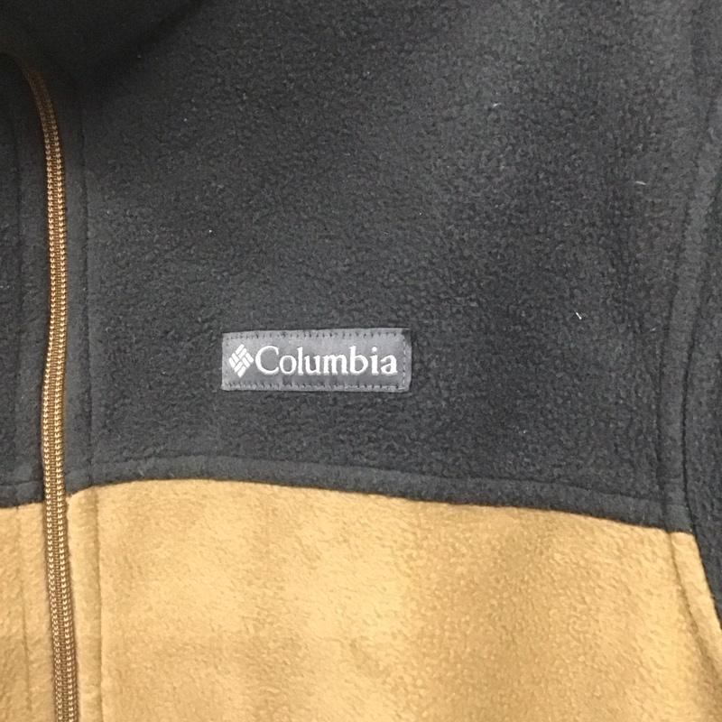 コロンビア Columbia ジャケット、上着 ジャンパー、ブルゾン ジップアップフリースジャケット アウター 長袖ジャケット L ロゴ、文字 黒 / ブラック / X 茶 / ブラウン /  メンズ USED 古着 中古 10141511